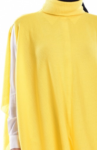 Poncho Col Roulé Tricot 2018-03 Jaune 2018-03