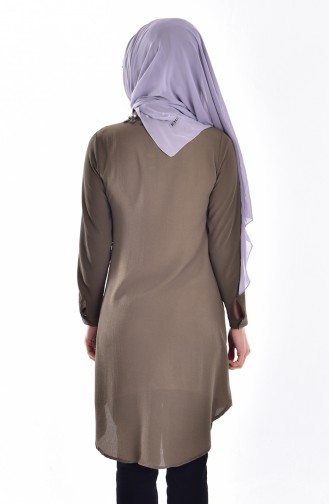 İncili Asimetrik Tunik 3038-04 Haki