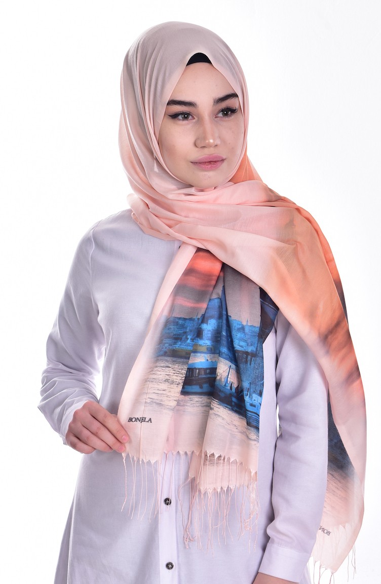 Digital Printed Shawl 503139-11   Light Pink 11