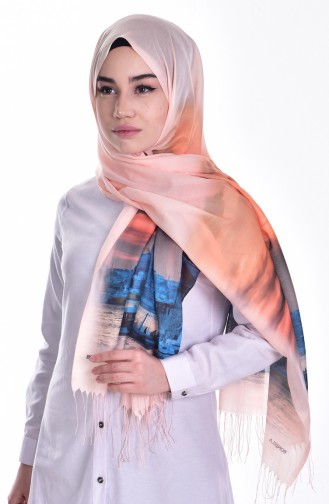 Digital Printed Shawl 503139-11   Light Pink 11