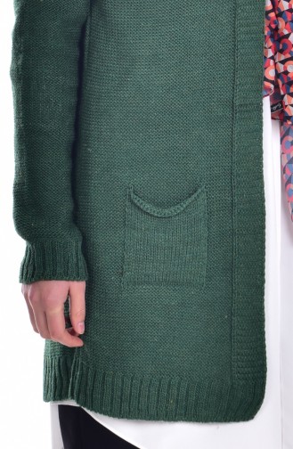 Pockets Trikcot Cardigan 2010-02 Emerald Green 2010-02