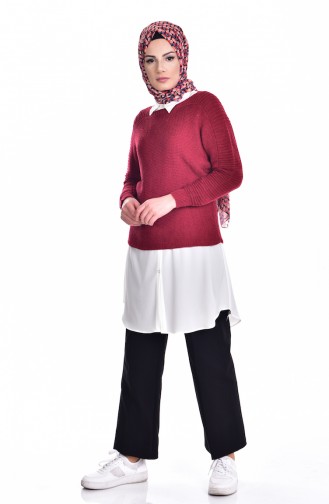 Pull Bordeaux 1015-03