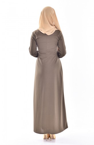 Khaki Hijab Dress 0093-01