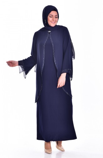 Habillé Hijab Bleu Marine 6100-04