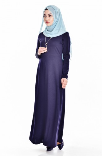 Navy Blue Hijab Dress 0093-05