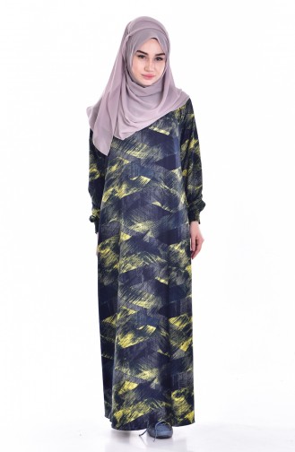 Navy Blue Hijab Dress 0097-01