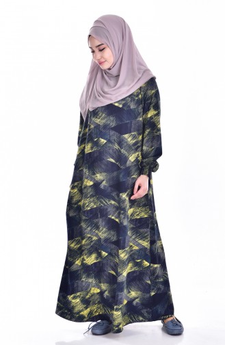 Navy Blue Hijab Dress 0097-01
