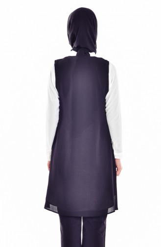 Ensemble deux Pieces Gilet Chemise 3042-06 Noir Blanc 3042-06