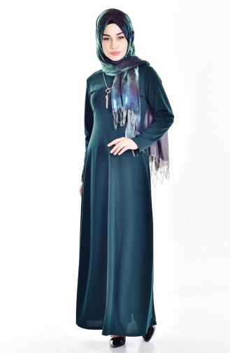 Emerald Green Hijab Dress 0093-03