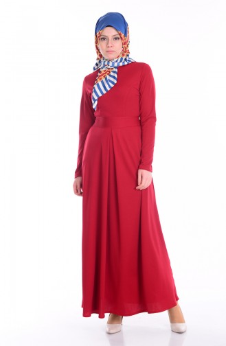 Hijab Kleid 0008-01 Weinrot 0008-01