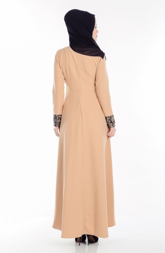 Camel Hijab Evening Dress 1958-03