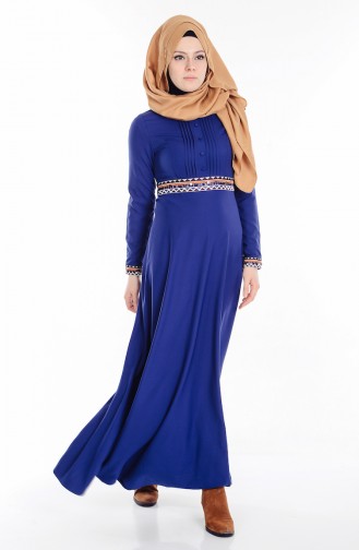 Indigo Hijab Dress 1002-04