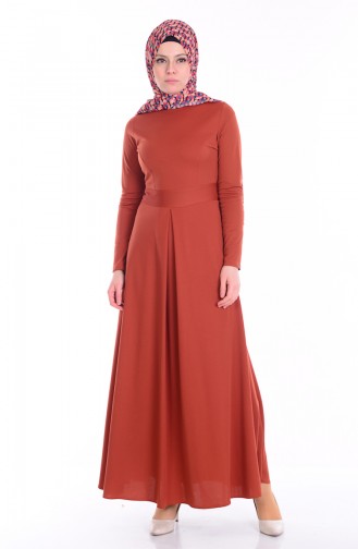Brick Red Hijab Dress 0008-02