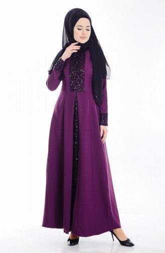 Purple Hijab Evening Dress 1958-02