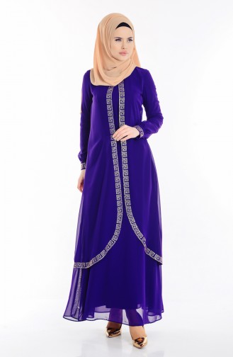 Purple Hijab Dress 99040-05