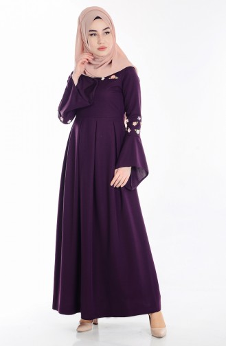 Purple Hijab Dress 8015-01