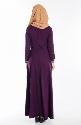 Besticktes Kleid 1002-01 Lila 1002-01