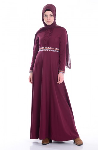 Plum Hijab Dress 1002-02