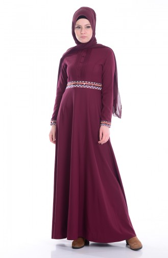 Besticktes Kleid 1002-02 Zwetschge 1002-02