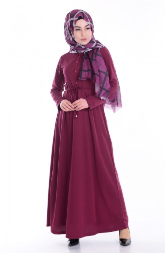 Plum Hijab Dress 3650-01