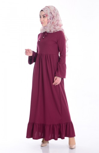 Plum Hijab Dress 3653-01
