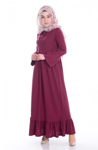 Plum Hijab Dress 3653-01