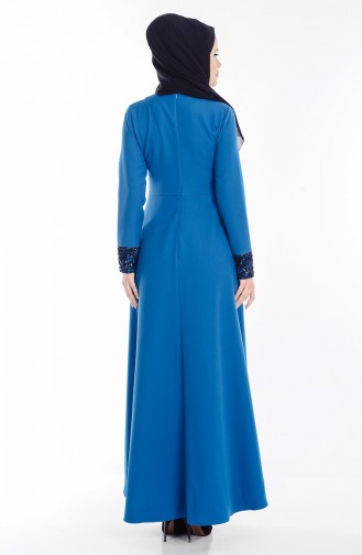 Petrol Hijab Evening Dress 1958-01