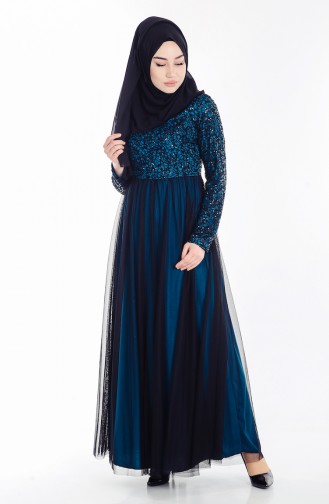 Black Hijab Evening Dress 52665-07