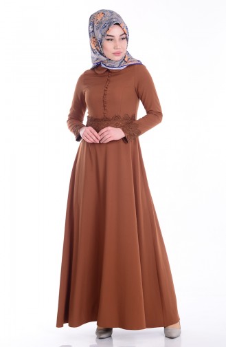 Tan Hijab Dress 1001-03