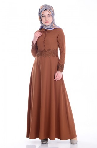 Tan Hijab Dress 1001-03