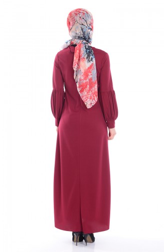 Claret Red Hijab Dress 0141-01