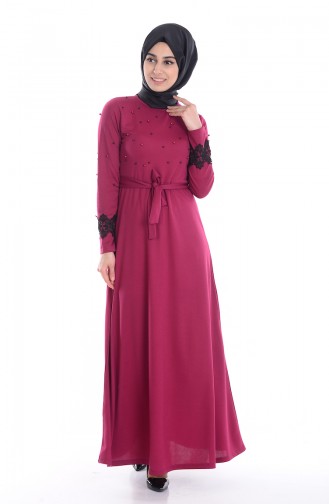 Fuchsia Hijab Dress 3646-04