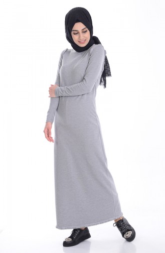 Gray Hijab Dress 1487-03