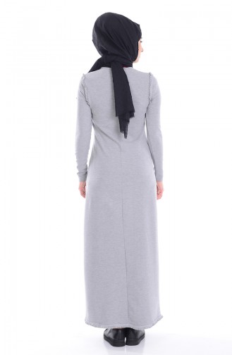 Gray Hijab Dress 1487-03