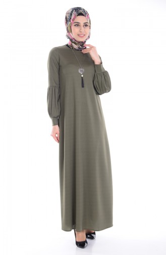 Khaki Hijab Dress 0141-02