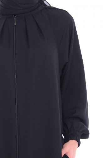 Abaya mit Reißverschluss 3019-01 Schwarz 3019-01