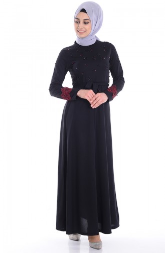 Black Hijab Dress 3646-05