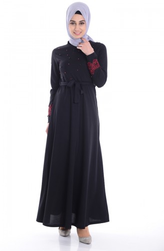 Black Hijab Dress 3646-05