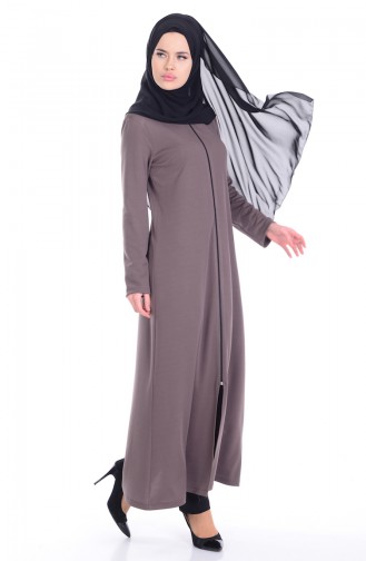 Abaya a Fermeture 3035-17 Vison 3035-17