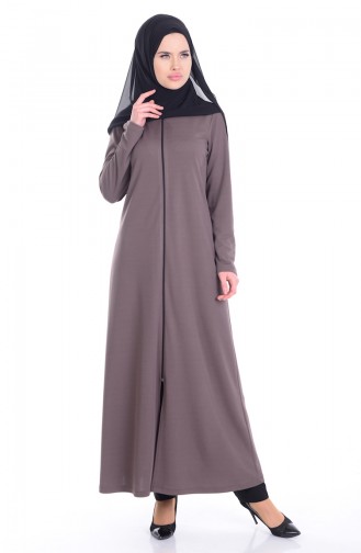 Abaya a Fermeture 3035-17 Vison 3035-17