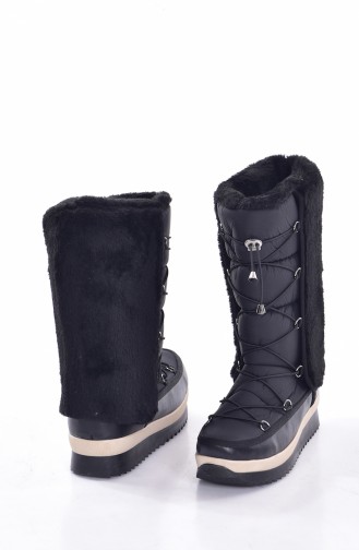 Bottes de Neige Longue FOurrure 0223A-03 Noir Fourrure Noir 0223A-03