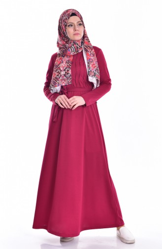 Fuchsia Hijab Dress 3648-01