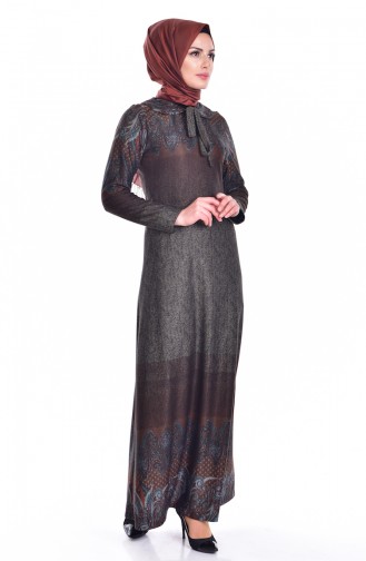Brown Hijab Dress 4092-05
