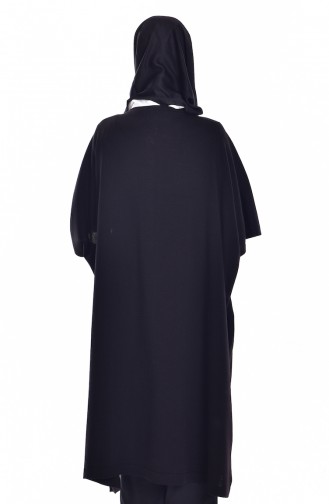 Poncho mit Knopf 4029-04 Schwarz 4029-04