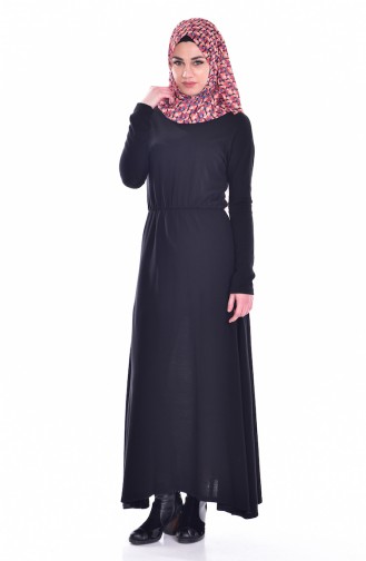 Black Hijab Dress 0198-02