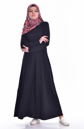 Black Hijab Dress 3648-04