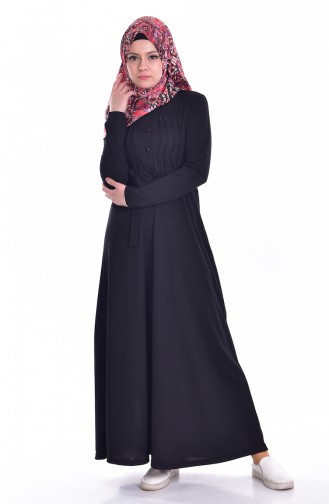 Black Hijab Dress 3648-04