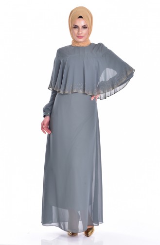 Robe de Soirée Pierre İmprimé 99016-07 Vert 99016-07