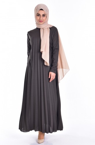 Khaki Hijab Dress 2145-03
