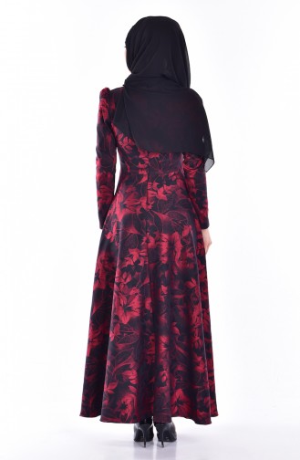 Red Hijab Dress 7163A-02